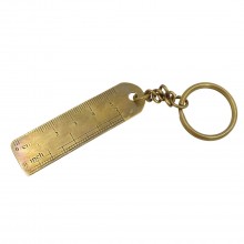 Ruler key ring in brass