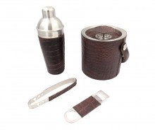 Exclusive leather bartender set (4 pieces)