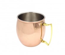 Steel mug covered with a copper layer