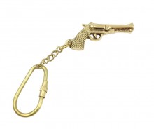 Sárgaréz gengszter kulcstartó - revolver