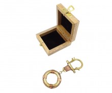 Lifebuoy key ring in a wooden box
