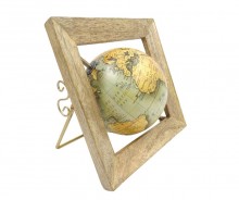 Decorative globe in a wooden frame
