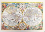 Stara Mapa Świata - Orbis Terrarum reprint - P. Plancius, 1594 r.