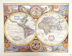Mapa Świata Retro - John Speed, 1651 r.- reprint