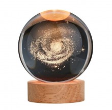 Crystal ball on a wooden base Milky Way LED