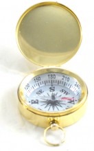 Brass compass with cover