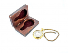 Watch with chain in a wooden box