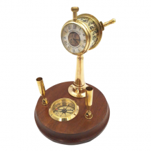 Nautical Desk Set: Telegraph with Clock, Compass ...