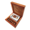 Cards and Dice in a Wooden Box - Elegance and Tradition in the Game!