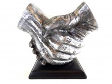 Figurka dekoracyjna uścisk dłoni (aluminium!)