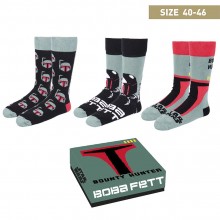 3 pairs BOBA FETT socks, universal size 40-46