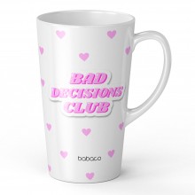 Bed Decisions Club ceramic latte mug