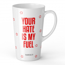 Ceramiczny kubek XL Latte Your hate is my fuel