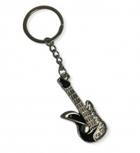 Music fan keychain - electric guitar with crystals