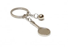 Tennis player keychain - tennis racket with ball