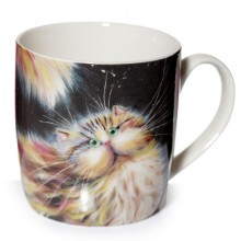 Rainbow cat mug - artwork by Kim Haskins