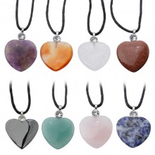 Natural stone heart necklace