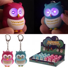 Owl keychain with sound and LED