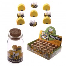 Mini-gumki do ścierania pszczółki w słoiczku