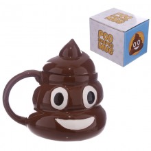 Ceramic poo mug with a lid