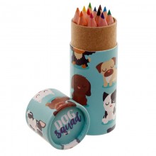 Dog Brigade wooden crayons (12 pieces) in a tube