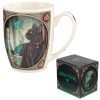 Porcelain mug black cat with absinthe - Lisa Parker