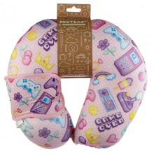 Travel neck pillow and eye mask - Game Over