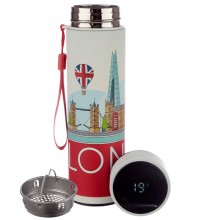 London heat insulating bottle with temperature ...