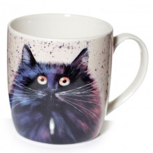 Black cat mug - artwork by Kim Haskins