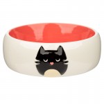 Ceramic pet bowl Feline Fine - pink