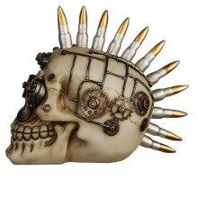 Steam Punk skull mohawk with bullets - decoration