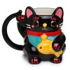 Maneki Neko the Cat of Happiness mug black