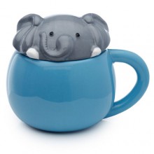 Mug with a lid - an elephant