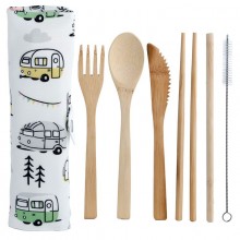 Bamboo cutlery in a case - Forest trip