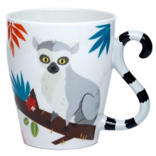 Porcelain mug with a tail - Lemur