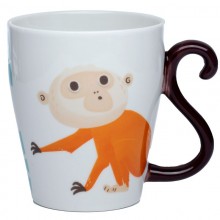 Porcelain mug with a tail - Monkey