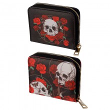 Skull and roses wallet