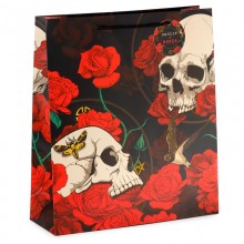 Skulls and roses gift bag - size XL