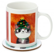 Planet of Cats mug with a saucer - designed by ...