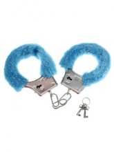 Handcuffs with blue fur