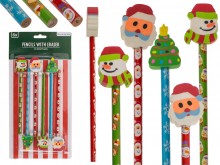 Christmas pencils with erasers Christmas - 6 ...