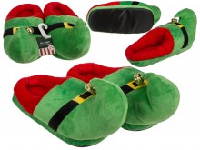 Plush Christmas Elf slippers - size M