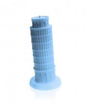 XXL Leaning Tower Candle - Pearl Sky Blue