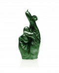 Свеча со скрещенными пальцами - зеленый металлик
