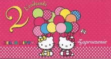 Zaproszenie Hello Kitty - 2 urodzinki - 10 sztuk ...