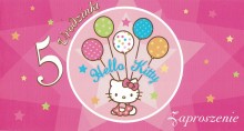 Zaproszenie Hello Kitty - 5 urodzinki - 10 sztuk ...