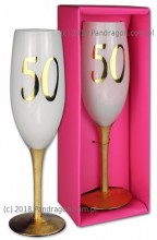 Birthday champagne glass in a carton - 50