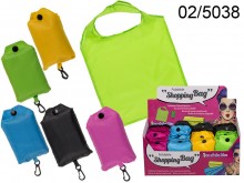 Foldable shopping bag with carabiner