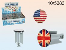 Washbasin plug with American or British flag mix ...