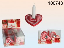 Candle with Heart-shaped Holder